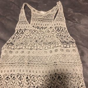 cream cropped tank top
